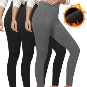 3 Pack Womens Thermal Fleece Lined High Waisted Leggings, Workout Winter Warm Thick Tights Soft Yoga PantsGift