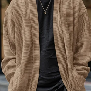 Men Winter Open Front Long Sleeve Knitted Sweater Casual Loose Tops Cardigan Jumper