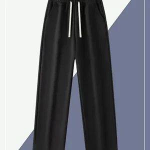 Men'sSolidColorStraightLegPants,RegularFitCasualComfyTrousersforDailyWear,Men'sBottomsforSummerBlouses & Shirts