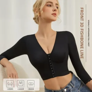 Arm Shaper for Women Post Surgery Arm Lipo Compression Sleeves Slimming Arm Front Closure Shapewear Bra Womenswear Comfort Black Sexy