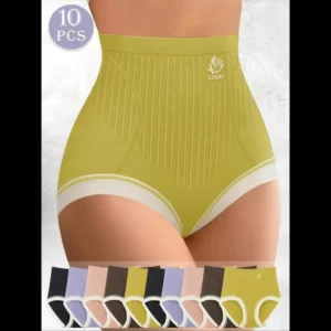 Women's Contrast Binding Full Coverage High Waist Seamless Panties , Casual Comfy Breathable Panty Shorts for Daily Wear, Underwear for Women, Ladies Underwear for All Seasons, Women Underwear, Womenswear