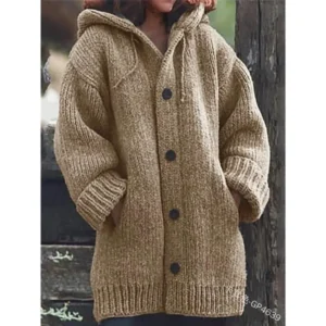 2025 Mid-Length Sweater New Cardigan Hooded Jacket Cotton Vest