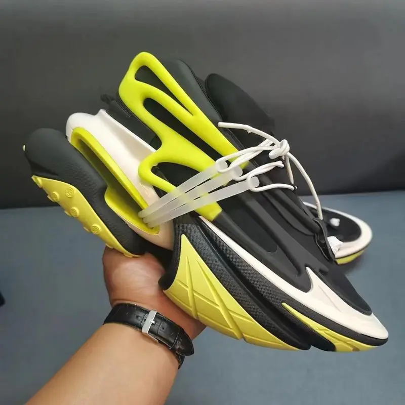 Chunky Sneakers Men Women Airship Shoes Fashion Casual Secondary Leather Cowhide Breathable Height Increased Platform Shoes Running Blue High Top Boy(Sports & Outdoor)