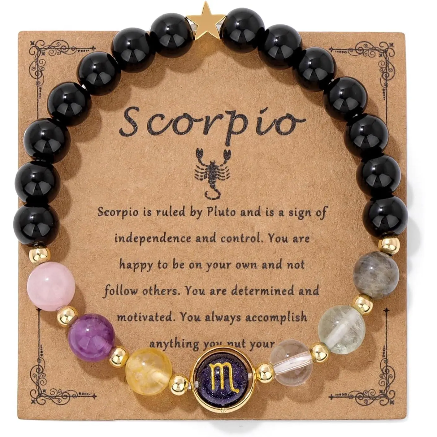 12 Constellations Healing Crystal Stone Beads Zodiac Bracelet Birthday Constellation Gifts for Women Men Horoscope Spiritual Jewelry Bracelet Gifts Bogg Bag Bling Decorative Charm Set