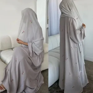 Suitable for Women's Long Robe Clothing Jilbab Embroidery Ramadan Eid Muslim Moroccan Dubai Long Robe Party Kaftan Islam Arabic Long Robe Dress