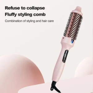 Blowout Boost Ionic Thermal Brush 1 1/2 Inch with LED Display, 300 ℉ -420 ℉   for Different Hair Types, 120-240V Universal Voltage(Raincoats)