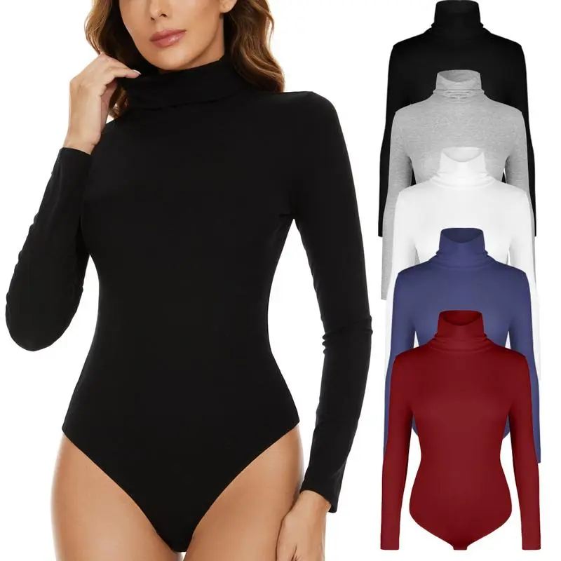 Women'sMockTurtleNeckLongSleeveBodysuitJumpsuitBasicLightweightLayeringFallWinterWarmThermalUnderwearForDailyWear,CasualComfySoftWomenswearcasualcomfyTopsLadybodyconbodysuitComfortSpringTurtleneckMinimalistBlouses & Shirts