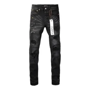 Purple Jeans Paint Hole Black 9045 2025 New Fashion Trend Quality Jeans men Casual High Rise Menswear