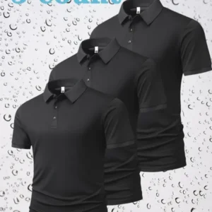 Men'sSolidColorPoloShirt,RegularFitCasualShortSleeveCollaredTopforSummer,FashionMen'sClothesforDailyWearBlouses & Shirts