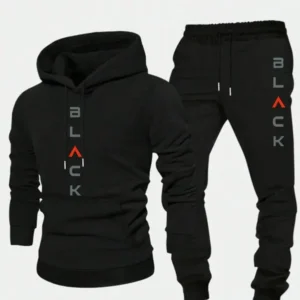 Men'sLetterPrintDrawstringHoodie&PantsTwo-PieceSet,RegularFitCasualLongSleeveHoodedSweatshirt&JoggerPantsforSpring&Fall,Men'sTwo-pieceOutfitsforDailyWearBlouses & Shirts