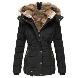 Ladies Hooded Coat Warm down Jacket Thick Parka Coat Lined down Jacket