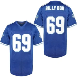 The Best Gift for Dad,       69 Texas Football Jersey Blue Color Stitched Size S-3XL, V-neck Short Sleeve Rugby Shirt