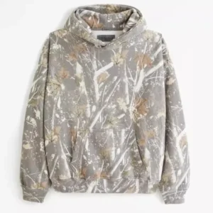 Women's Maple Leaf Camouflage 3D Printed Hoodie,Long Sleeve Women's Sweatshirt,Autumn and Winter Loose Hooded Sweatshirt XS-4XL