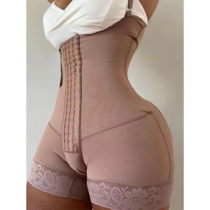 Women's 4 Breasted Belly Contraction Body Shaper Waist Slimming and Hip Lifting Jumpsuit