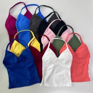 2Pcs Impact Gym Set Women Backless Tank Tops High Waist Scrunch Seamless Shorts Gym Suit Fitness Clothes Activewear Workout Sets