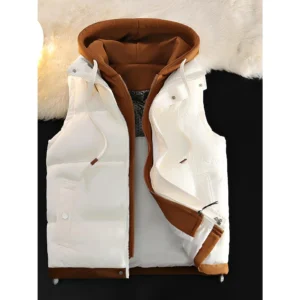 Luxury Simulation Two-Piece Vest Jacket-Sleeveless, Hooded, Zipper Coat, Suitable for Autumn and Winter | Machine Washable Menswear Tops