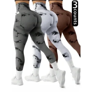 Women's Tie Dye Print Pocket Sports Leggings, Sporty Casual Comfy Breathable High Waist Skinny Pants for Swinging Plate Gym, Gym Clothes Women, Yoga Legging Pants, Yoga Leggings, Yoga Pants, Ladies Sportswear for All Seasons, Breathable Athletic Bottoms