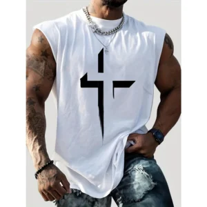 Men's Graphic Design Tank Top, Summer Casual Comfortable Sleeveless Shirt, Men's Top