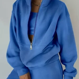 Women'S Two-piece Set, Fleece Sweatshirt, Sporty Street Casual Fashion Set For Women